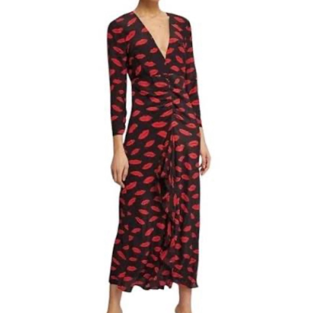 RIXO Black and Red Midi Dress
Size medium/8